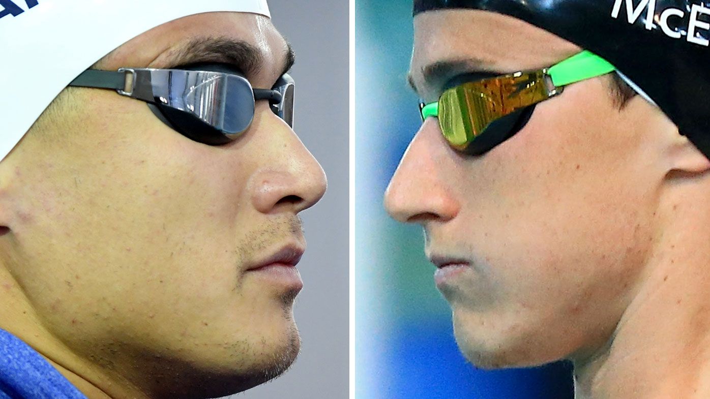 Nathan Adrian, left, and Cameron McEvoy (AAP and Getty)