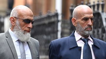  Ibrahim Elomar (left) and Mamdouh Elomar arrive at the Supreme Court of NSW in Sydney, Wednesday, September 27, 2017. (AAP Image/Mick Tsikas) 
