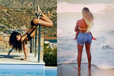 It was all about babies, puppies and all things adorable in this week's insta-snaps of music. But of course no insta-gallery would be complete without a touch of sexy Rihanna twerking upside-down in a bikini!<br/><br/>Click through to find out who the babe is on the right chilling out on a beach in New Zealand...