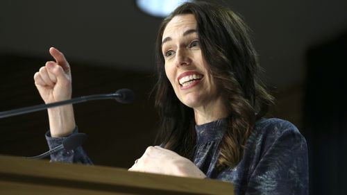 Prime Minister Jacinda Ardern speaks to media during a press conference at New Zealand Parliament 