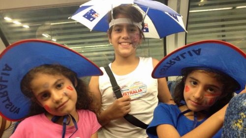 The Aldieri sisters celebrating their first Australia day back in 2012. 