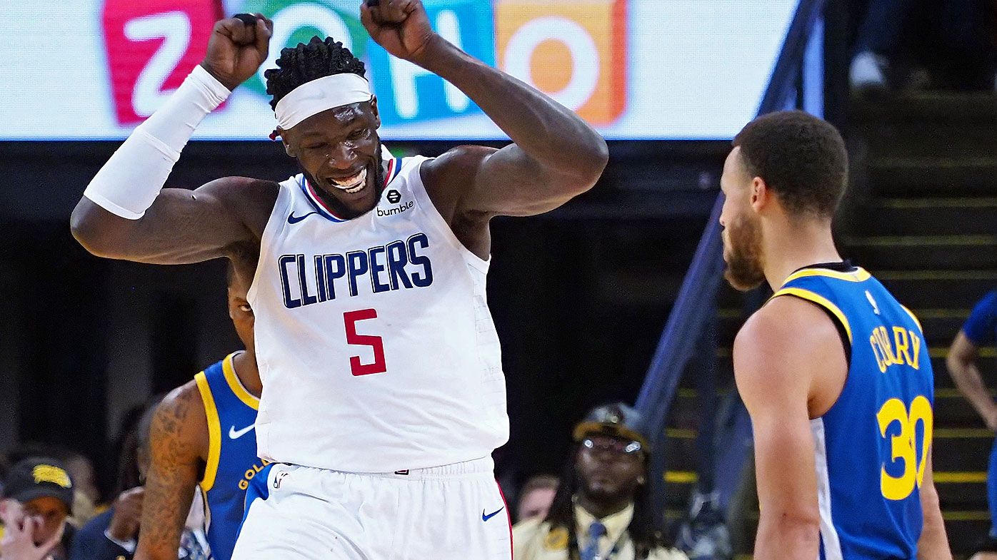 LA Clippers forward Montrezl Harrell (5) celebrates after a dunk against the Golden State Warriors