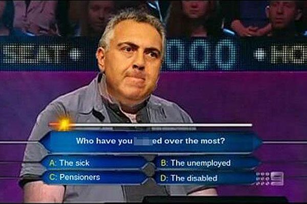 Joe Hockey photoshopped into 'Who Wants to be a Millionaire' gameshow