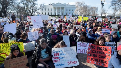 Students rally in front of the White House in Washington. (AP/AAP)