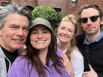 Peter Gallagher with his wife and two children.