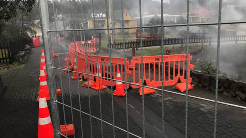 A sinkhole that opened at whakarewarewa Vilage in Rotorua left two tourists injured after they fell into it.