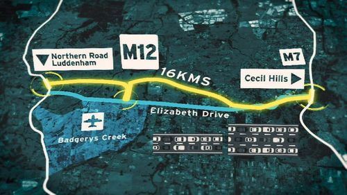 The new 16-kilometre motorway will link the M7 at Cecil Hills with Northern Road at Luddenham. (9NEWS)