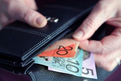 Stock photo of wallet with Australian money