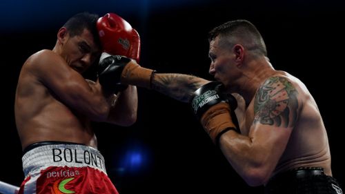 Danny Green of Australia fights Roberto ‘The Beast’ Bolonti of Argentina. (AAP)