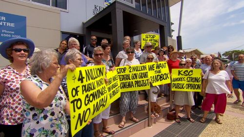 Members of the Kempsey community are protesting a $4m new cinema development.