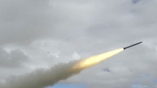 In this image taken from a recent video footage run by China's CCTV on Friday, Aug 4, 2017 via AP Video, a rocket is launched during a live-fire drill by the Chinese army in China's Tibet Autonomous Region that border India. Beijing is intensifying its warnings to Indian troops to get out of a contested region high in the Himalayas where China, India and Bhutan meet