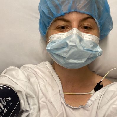Millicent Weaver snapped this selfie before a recent endometriosis surgery.