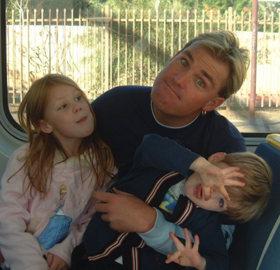 Brooke Warne with her late father, cricketing legend Shane Warne, and brother, Jackson.