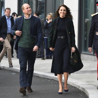 Prince William, Prince of Wales and Catherine, Princess of Wales visit the Royal Liverpool University Hospital on January 12, 2023 in Liverpool, England.  