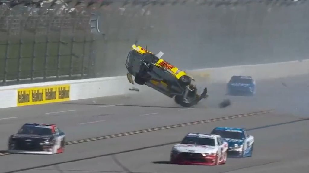 NASCAR driver survives violent barrel roll as 'the big one' strikes at Talladega