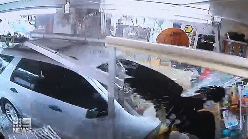 Car smashes into Adelaide pet shop leaving two staff pinned behind counter.