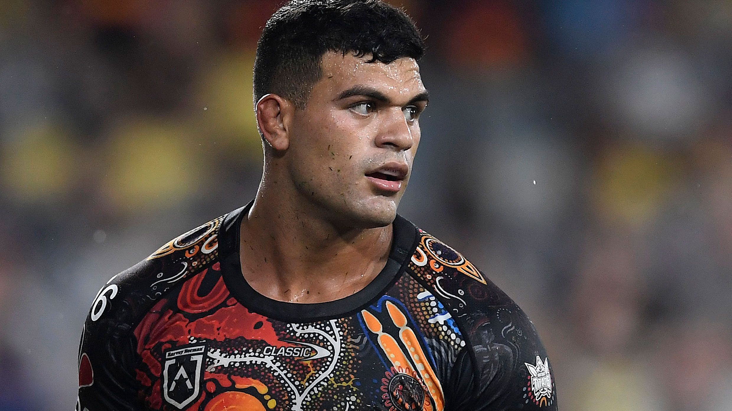 David Fifita, pictured playing for the Indigenous All Stars on Saturday night.