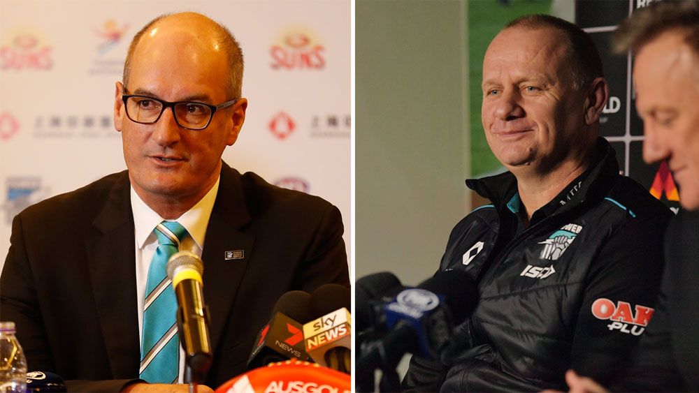 AFL news: Port Adelaide coach Ken Hinkley on same page as chairman David Koch after signing new deal