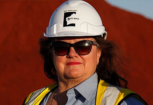 Gina Rinehart at mining site (Getty)