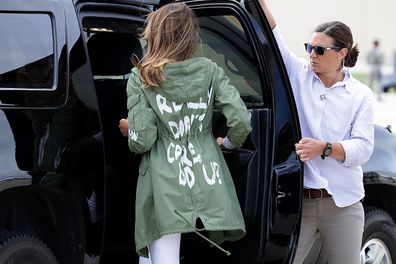 Melania Trump wears jacket that reads 'I Don't Care'