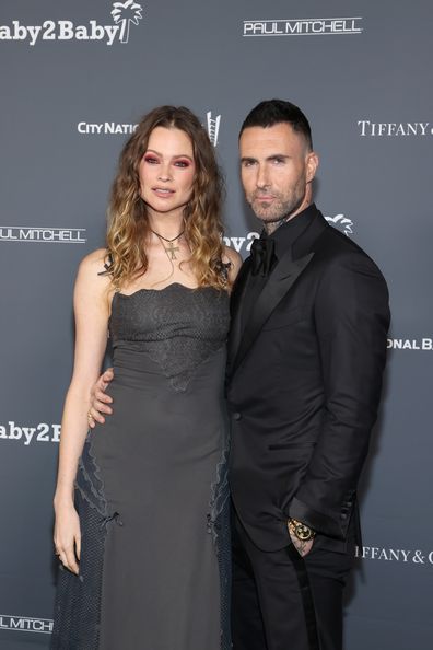 Behati Prinsloo and Adam Levine attend the 10 Year Baby2Baby Gala presented by Paul Mitchell on November 13, 2021 in West Hollywood, California.