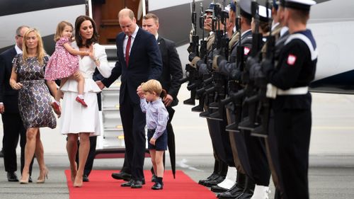 The British royals arrive in Poland. (AAP)