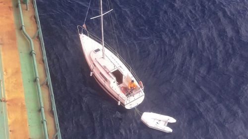 The man's elaborate escape plan began when a carrier heading for Newcastle, rescued him from a stricken yacht.