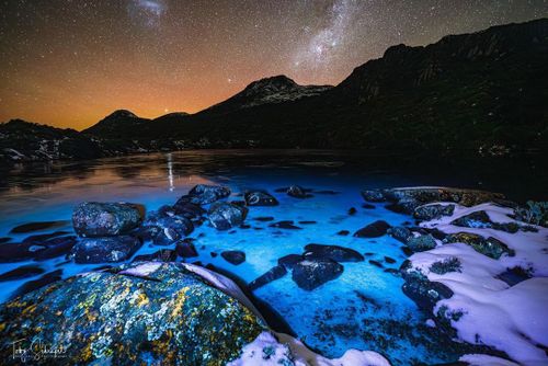 Aurora Australis at Hartz Mountain National Park, Tasmania.