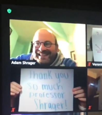 Uni students celebrate teacher in sweet gesture via Zoom