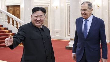 North Korean leader Kim Jong Un welcomes Russian Foreign Minister Sergey Lavrov in Pyongyang 