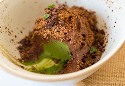 Roasted coffee and chocolate mousse