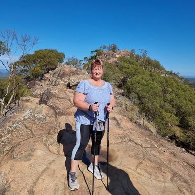 Sandi Gerswitch out hiking after her diagnosis.