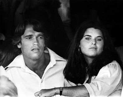 Arnold Schwarzenegger and Maria Shriver at the 6th Annual RFK Tennis Tournament in 1977.