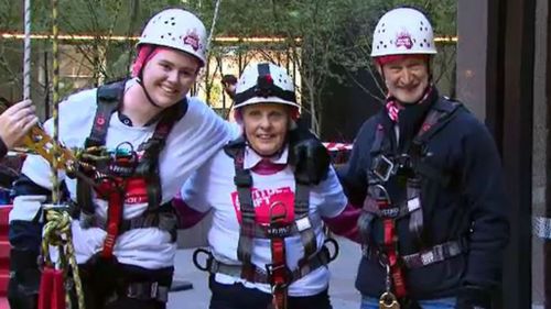 Ms Young (centre) with Altitude Shift participants. (9NEWS)
