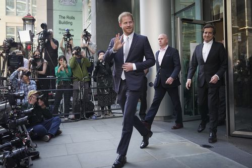 Prince Harry leaves the High Court after giving evidence in London, Wednesday, June 7, 2023.