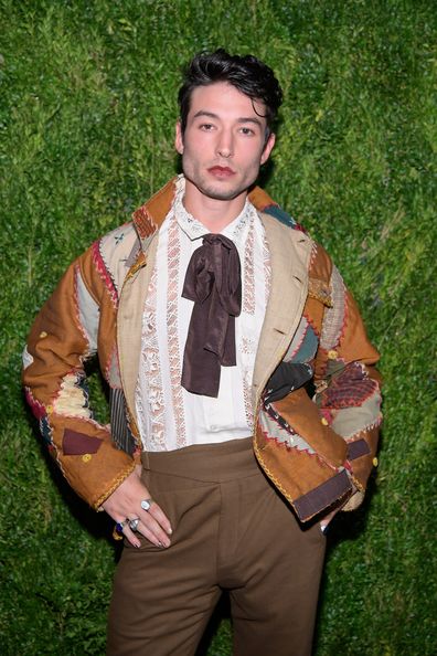 Ezra Miller attends the CFDA / Vogue Fashion Fund 15th Anniversary Event at Brooklyn Navy Yard on November 5, 2018 in Brooklyn, New York.