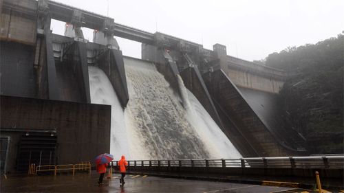 nsw weather update; warragamba dam flooding spills