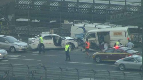 Two people have been injured in multi-vehicle crash on the Sydney Harbour Bridge. (9NEWS)