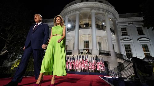 Donald Trump at the White House with his current wife Melania.