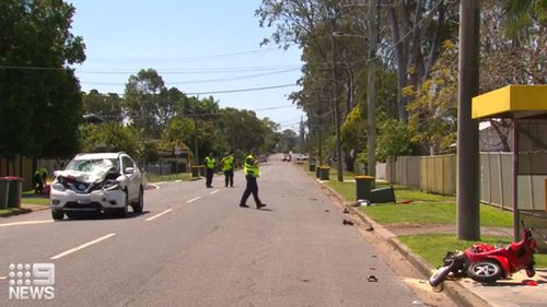 Two teenage boys and two teenage girls have been charged after a man died following a crash, involving an allegedly stolen car in Brisbane's east.