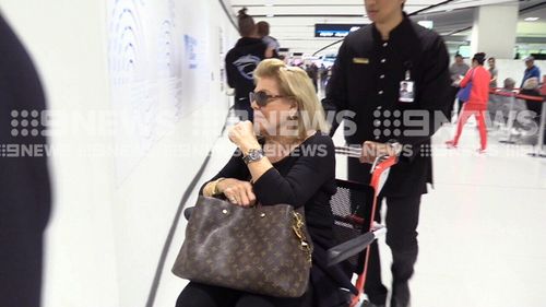 Ros Packer flew out of Australia today to visit her son. (9NEWS)