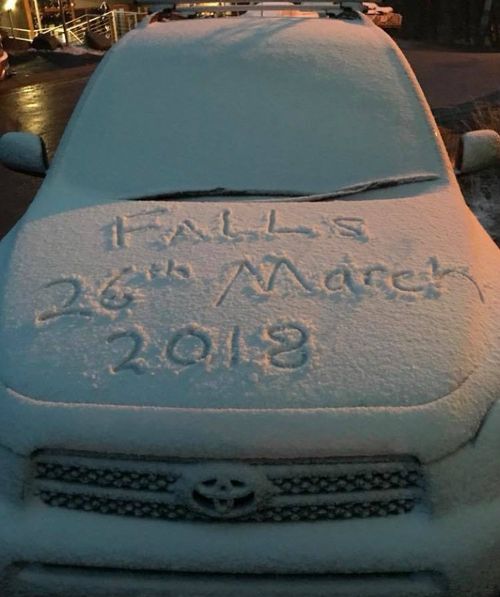 The first snow of the year was heralded at Falls Creek in Victoria.