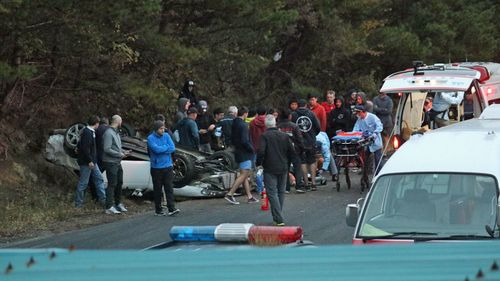 The scene of the crash in Ebisu.