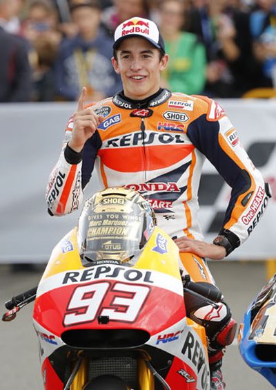 In MotoGP, Marc Marquez stormed to another title.(AAP)