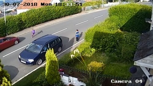 The CCTV footage shows the boy run out from behind a parked car into the path of the moving vehicle.