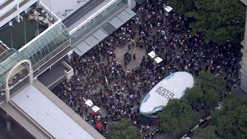 Manifestazione del Giorno dell'Invasione a Perth il 26 gennaio 2026