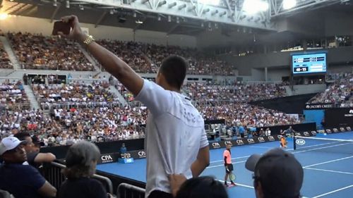 Zhu interrupted the Australian Open to prank Nick Kyrgios.