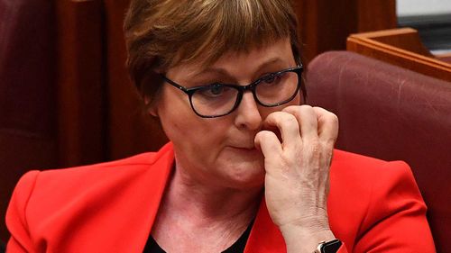 Senator Linda Reynolds during Question Time in the Senate on February 22.