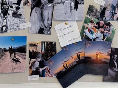 A pin board of family memories, shared by the Duchess of Sussex celebrating her and Prince Harry's seventh wedding anniversary.