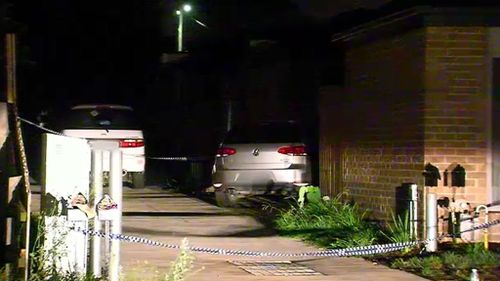 Police have established a crime scene at the property in Melton. (9NEWS)